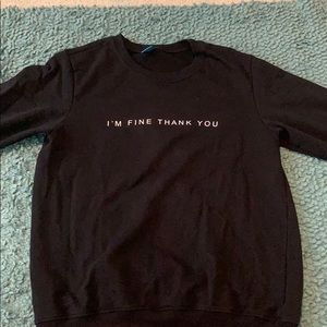 Black crew neck sweatshirt